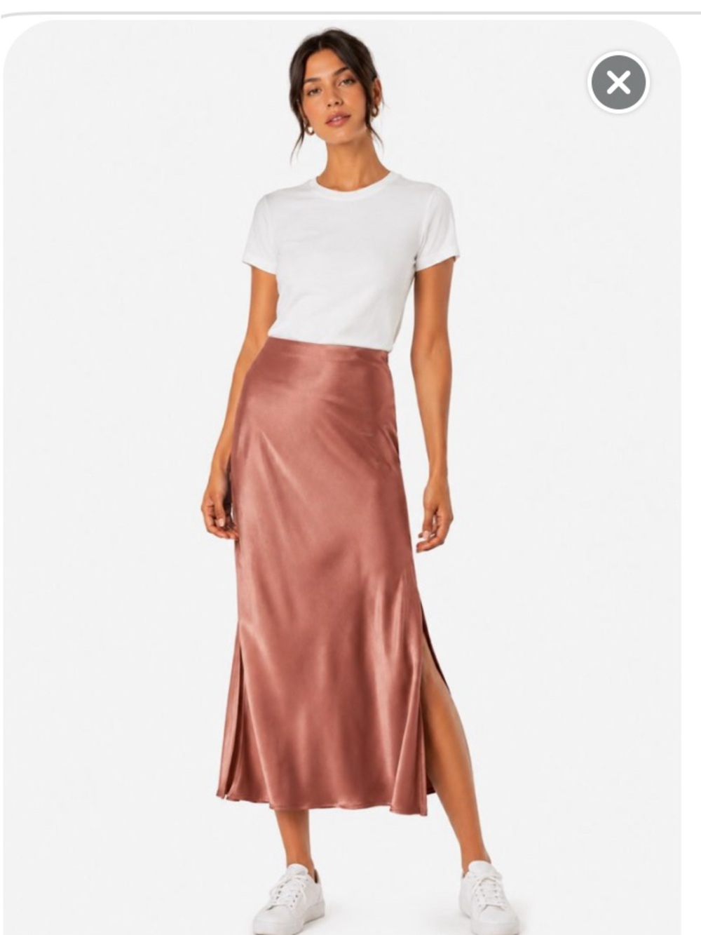 Satin Midi Slip Skirt